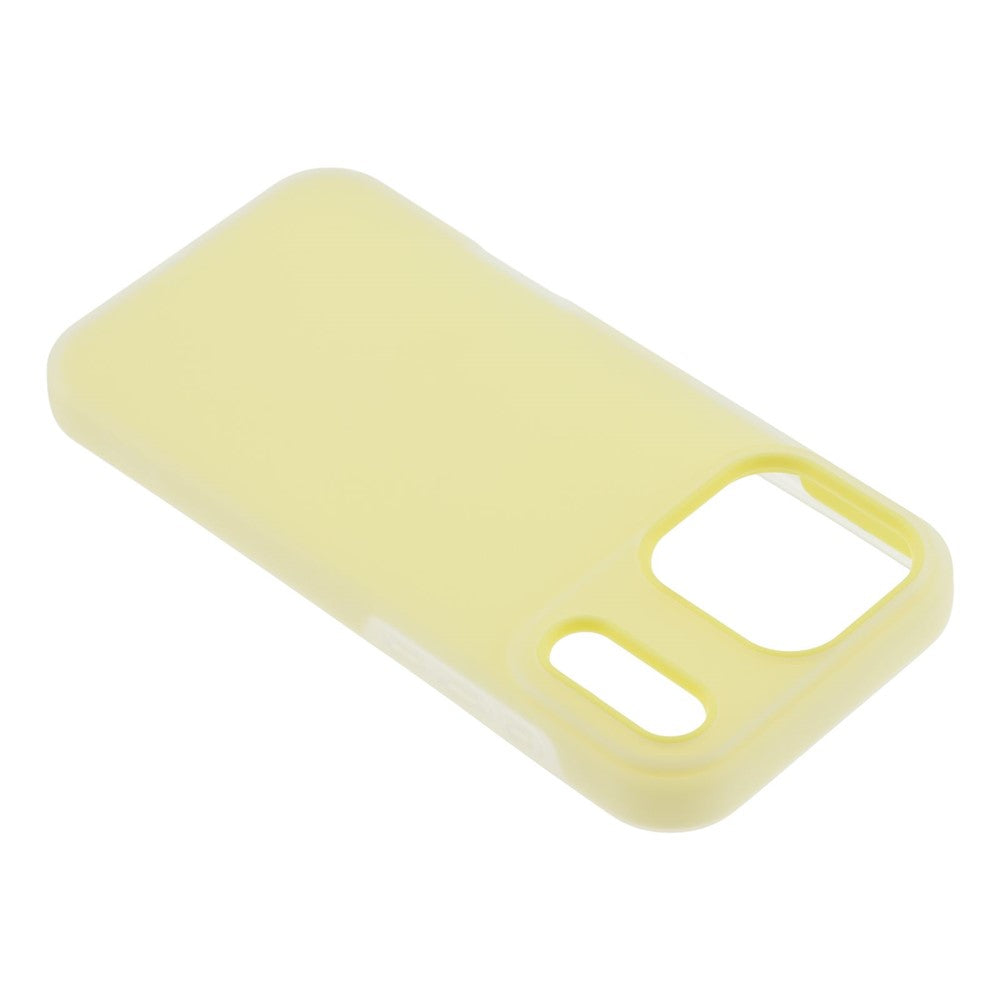 For iPhone 17 Pro Max Case 2 in 1 PC + TPU Frosted Phone Case Large Camera Cutout - Yellow