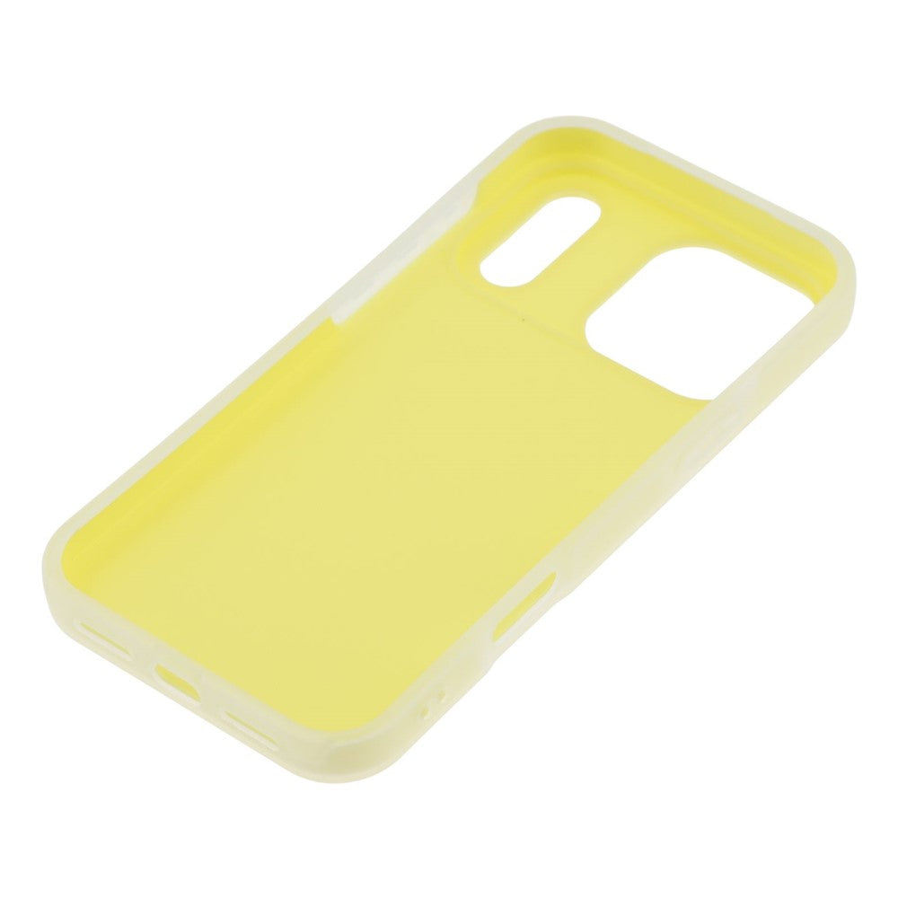 For iPhone 17 Pro Max Case 2 in 1 PC + TPU Frosted Phone Case Large Camera Cutout - Yellow