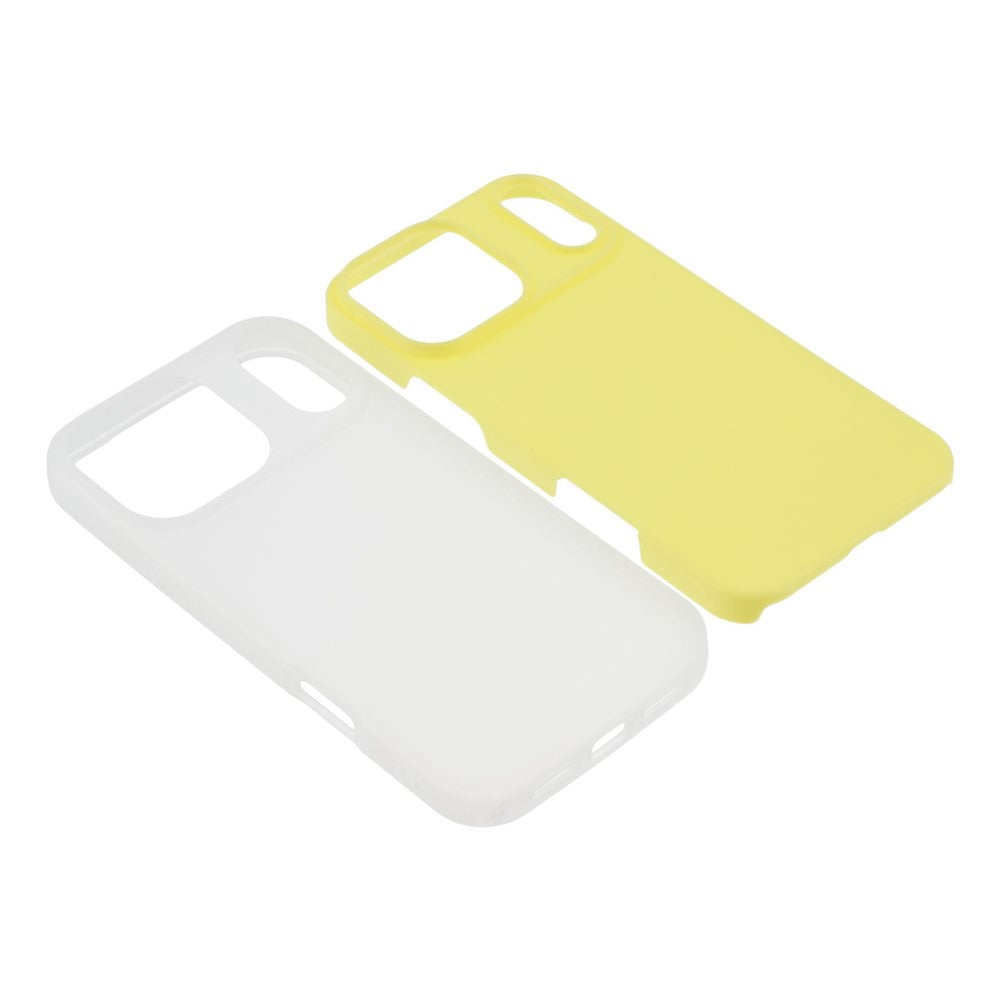 For iPhone 17 Pro Max Case 2 in 1 PC + TPU Frosted Phone Case Large Camera Cutout - Yellow