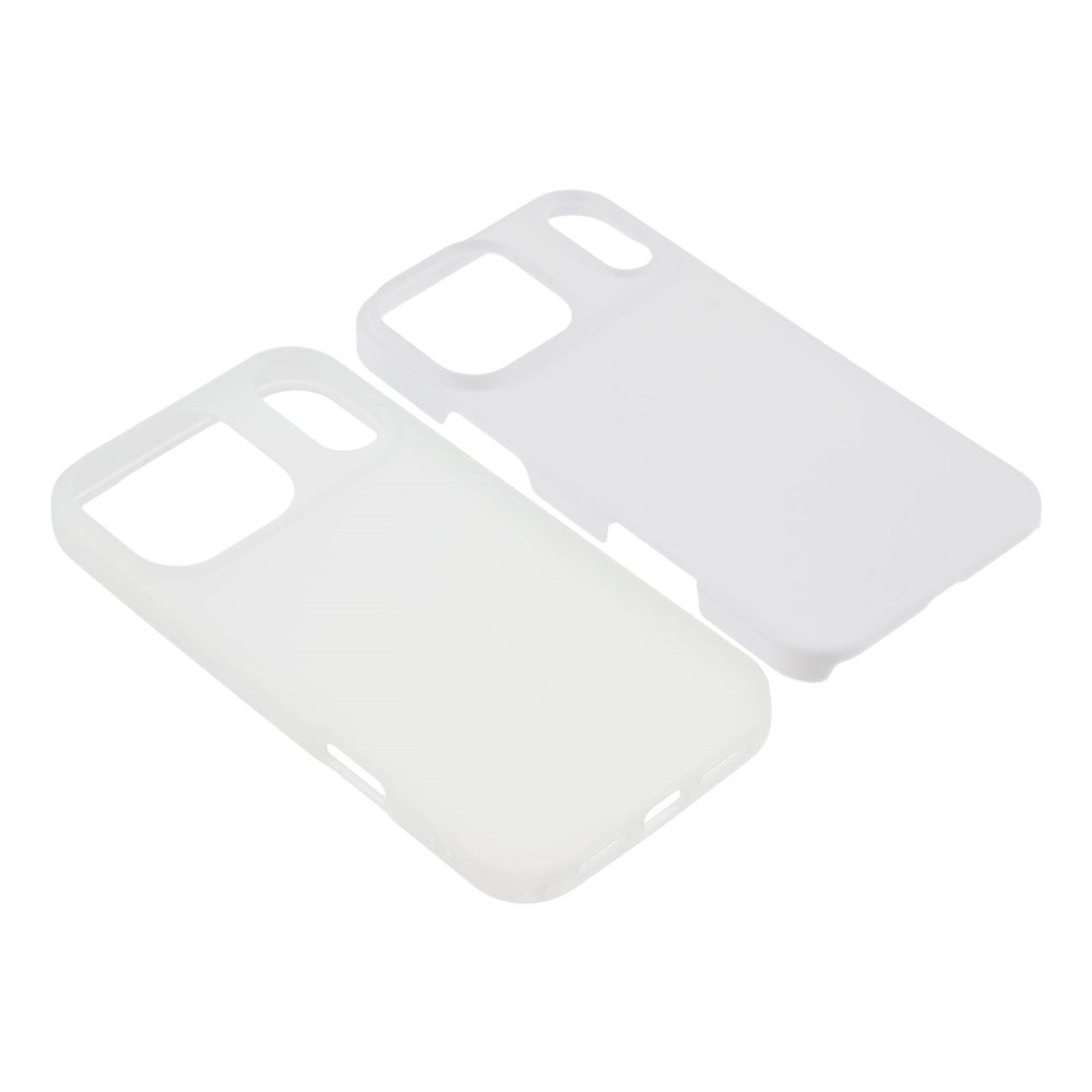 For iPhone 17 Pro Max Case 2 in 1 PC + TPU Frosted Phone Case Large Camera Cutout - White