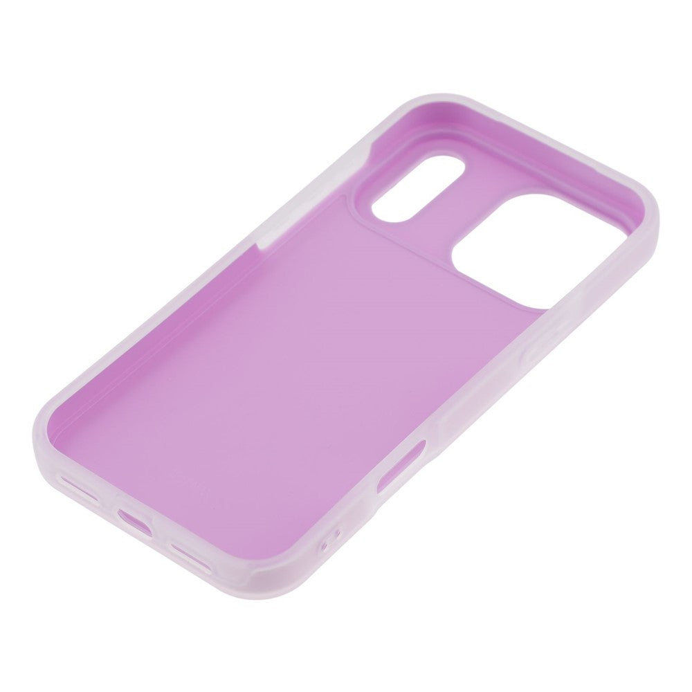 For iPhone 17 Pro Max Case 2 in 1 PC + TPU Frosted Phone Case Large Camera Cutout - Purple