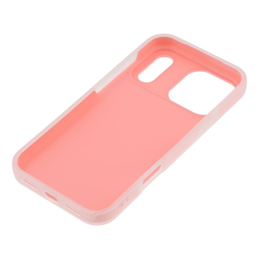 For iPhone 17 Pro Max Case 2 in 1 PC + TPU Frosted Phone Case Large Camera Cutout - Pink