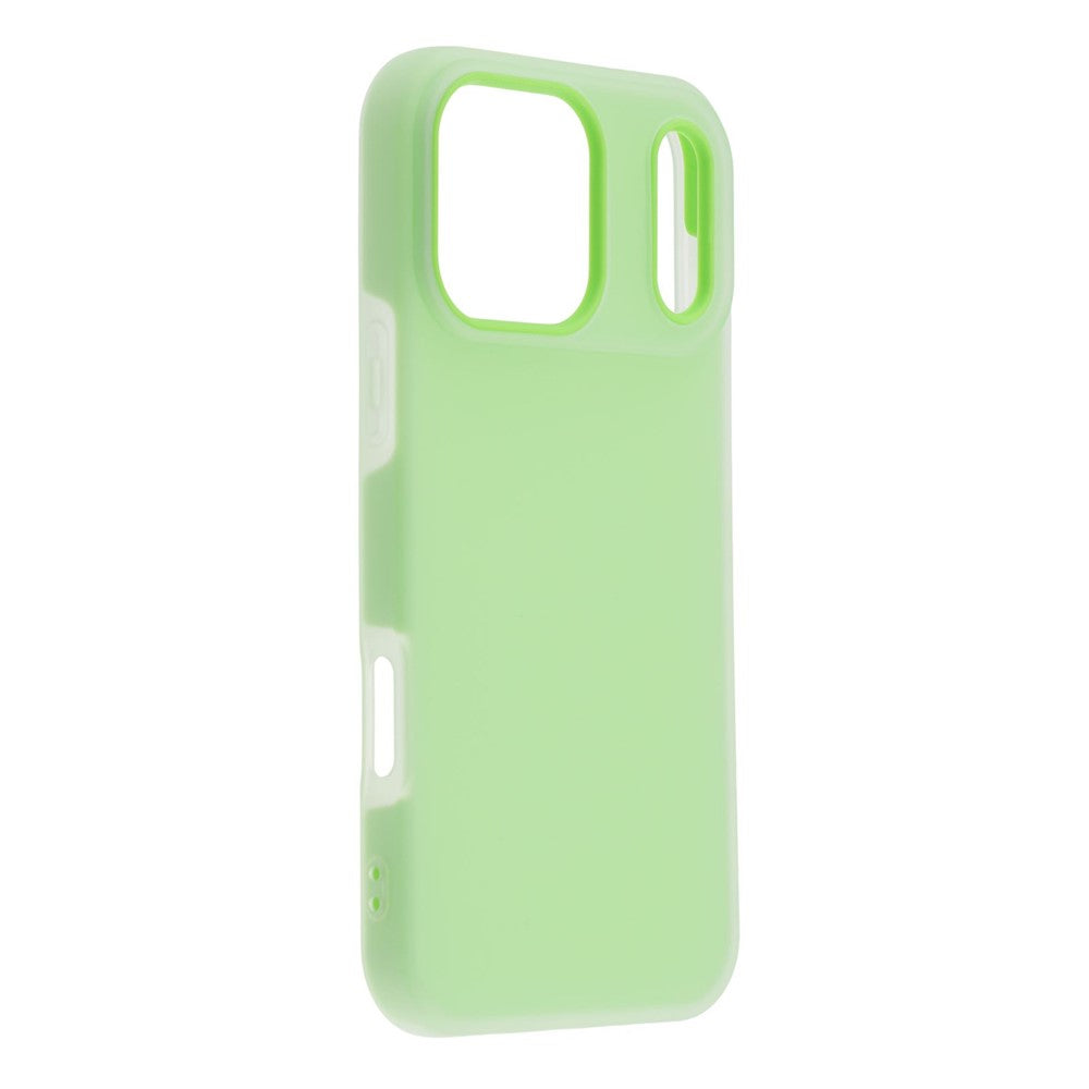 For iPhone 17 Pro Max Case 2 in 1 PC + TPU Frosted Phone Case Large Camera Cutout - Matcha Green