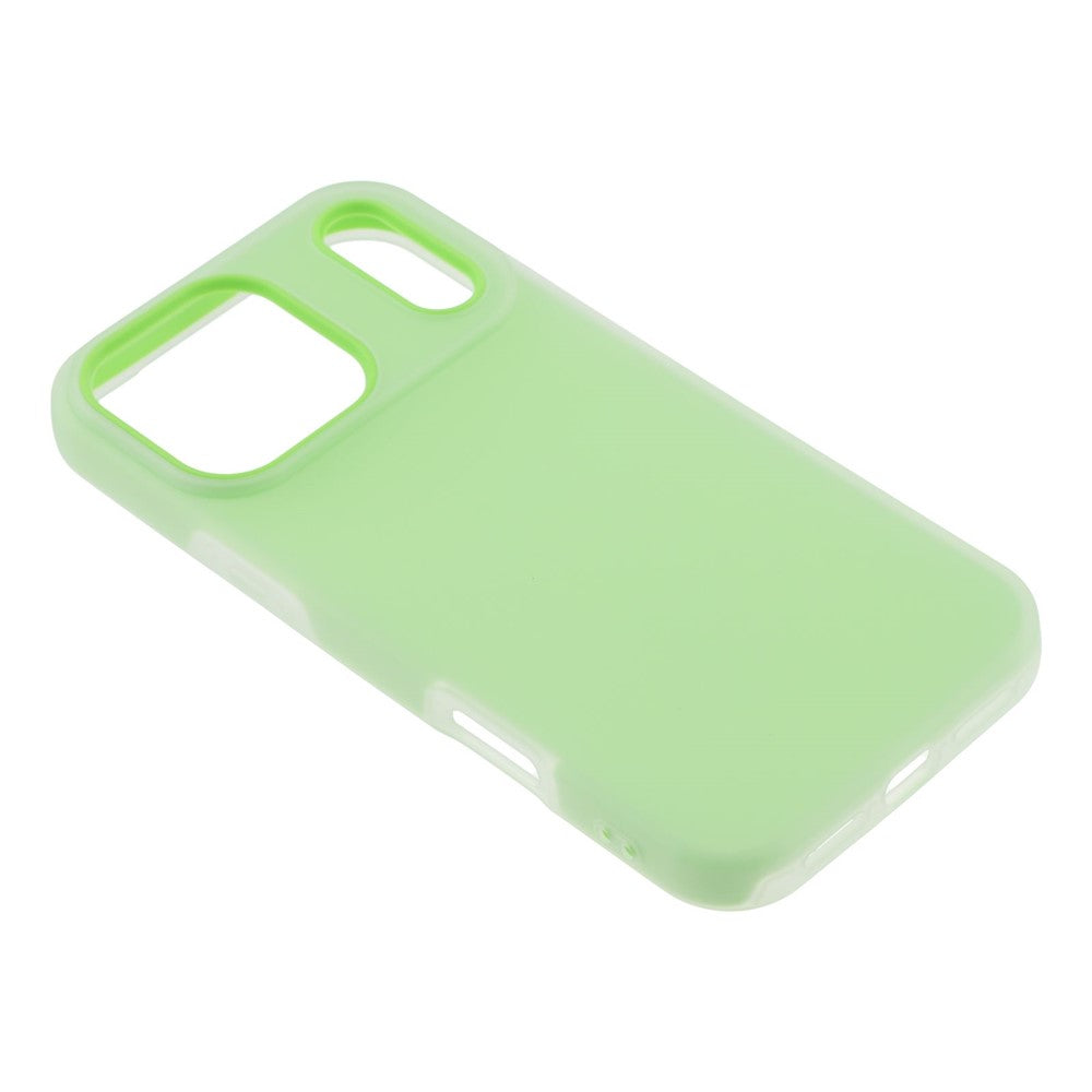 For iPhone 17 Pro Max Case 2 in 1 PC + TPU Frosted Phone Case Large Camera Cutout - Matcha Green