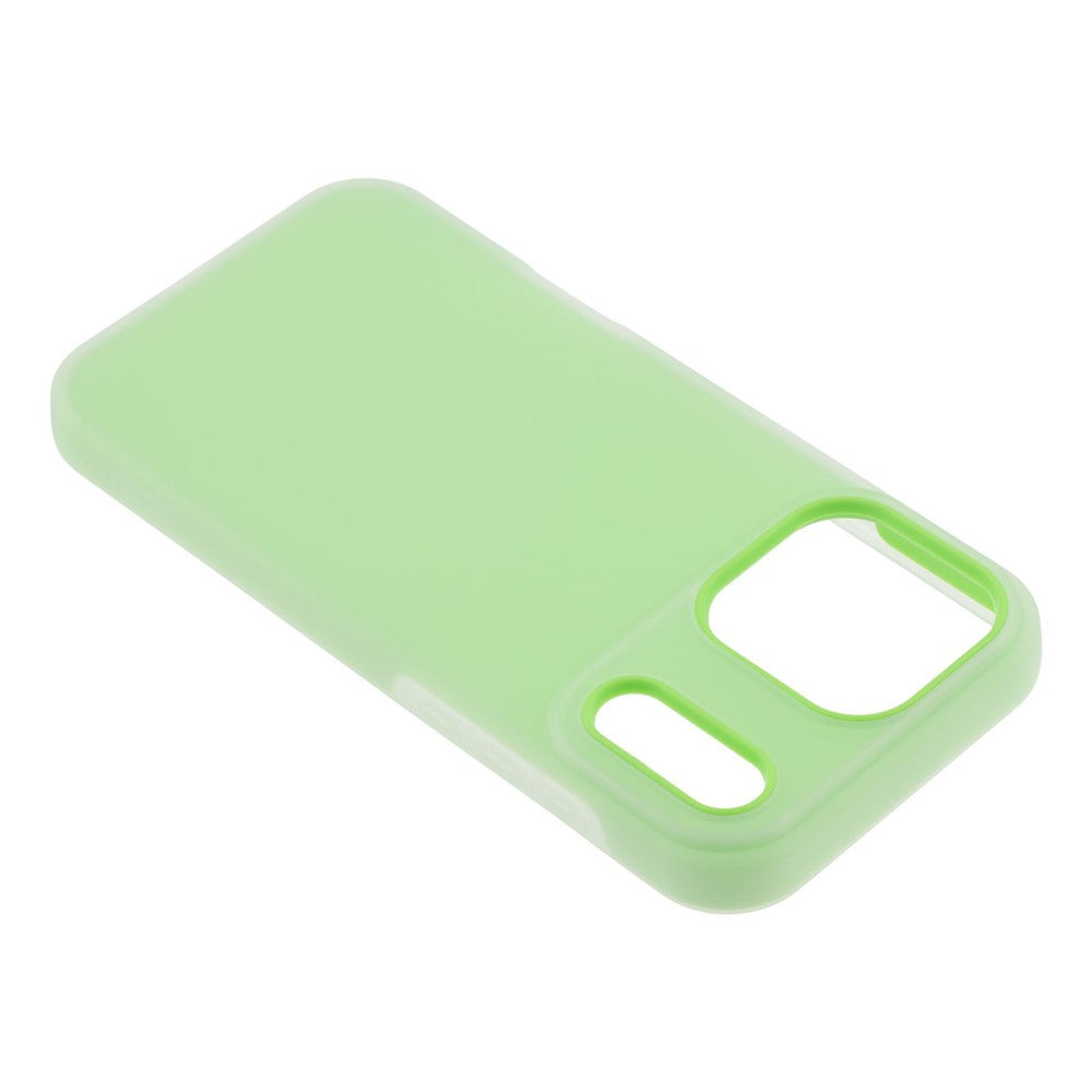 For iPhone 17 Pro Max Case 2 in 1 PC + TPU Frosted Phone Case Large Camera Cutout - Matcha Green
