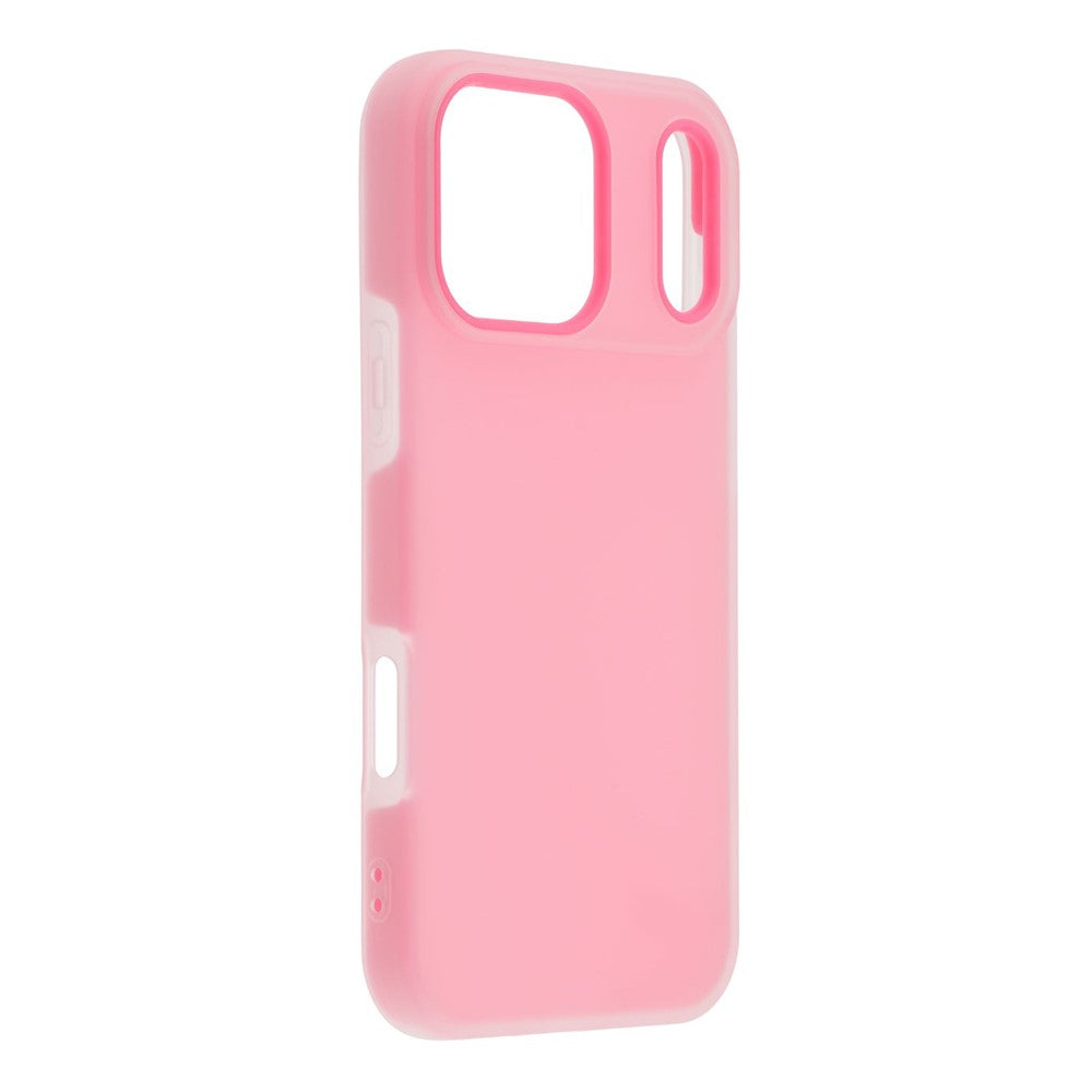 For iPhone 17 Pro Max Case 2 in 1 PC + TPU Frosted Phone Case Large Camera Cutout - Rose
