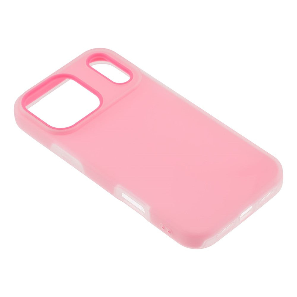 For iPhone 17 Pro Max Case 2 in 1 PC + TPU Frosted Phone Case Large Camera Cutout - Rose