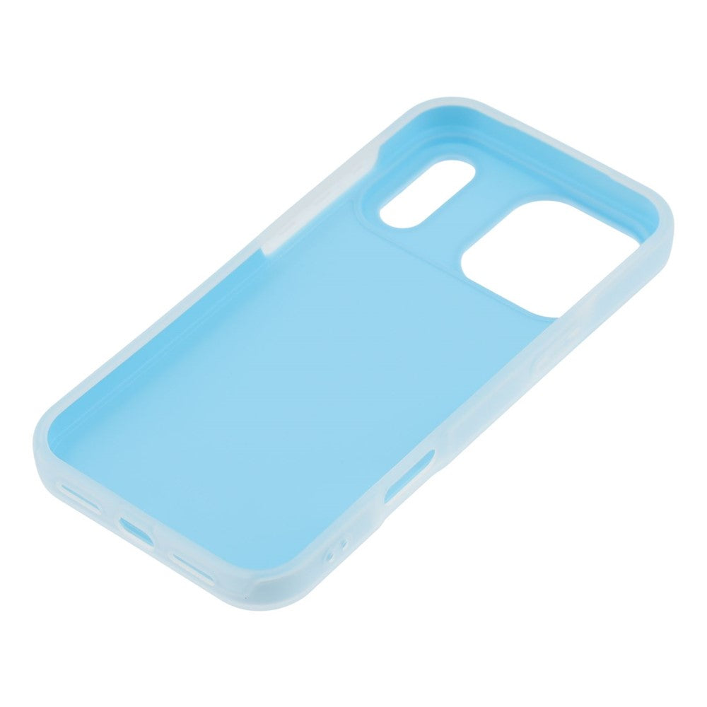 For iPhone 17 Pro Max Case 2 in 1 PC + TPU Frosted Phone Case Large Camera Cutout - Sky Blue