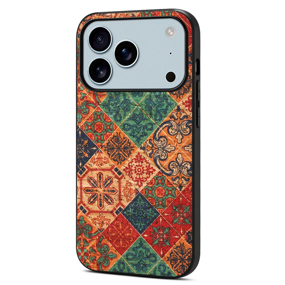 For iPhone 17 Pro Max Case Flower Print PU Leather + PC + TPU Phone Cover - Winter / Blue