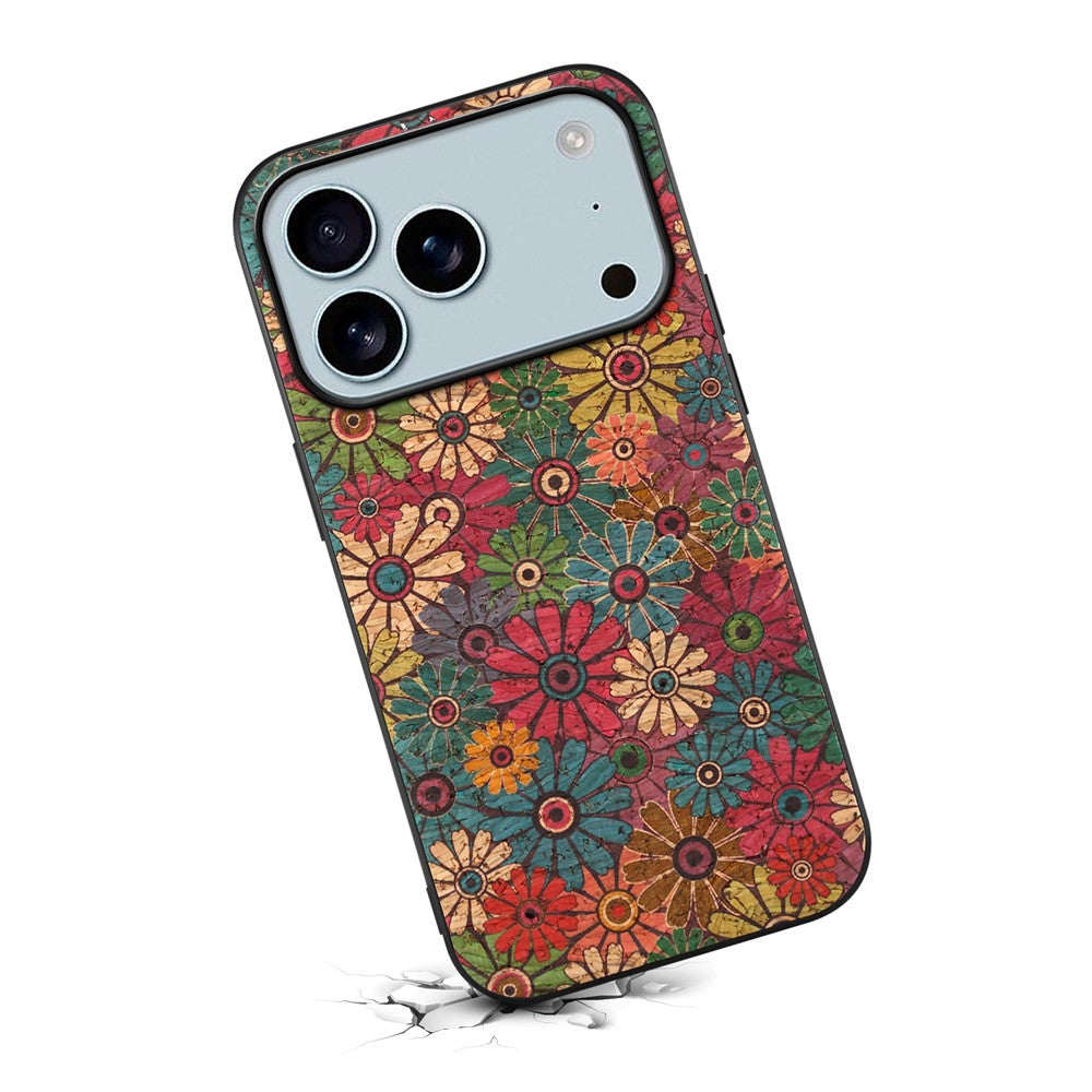 For iPhone 17 Pro Max Case Flower Print PU Leather + PC + TPU Phone Cover - Spring / Green