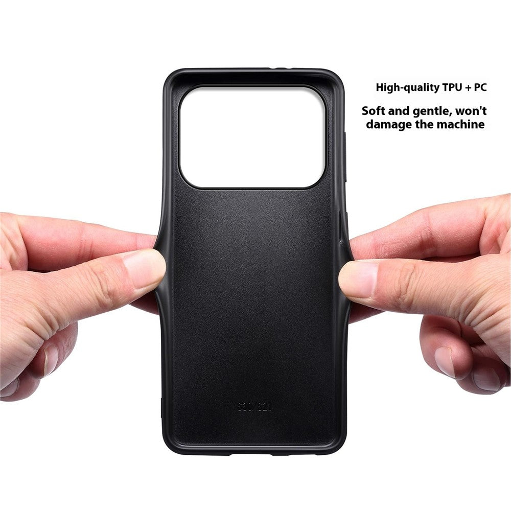 For iPhone 17 Pro Max Case Crocodile Texture Design Leather Slim Back Cover - Black