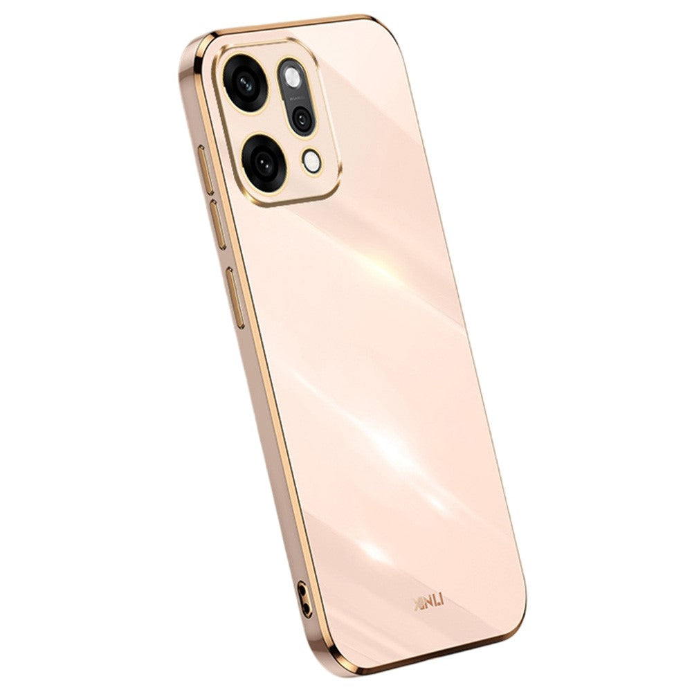 XINLI For Oppo Reno14 Pro 5G (Global) Case TPU Phone Cover with Electroplating Frame - Pink