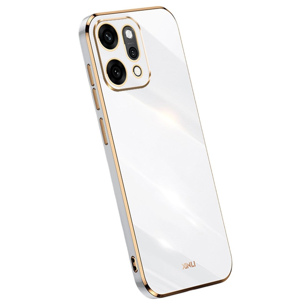 XINLI For Oppo Reno14 Pro 5G (Global) Case TPU Phone Cover with Electroplating Frame - White