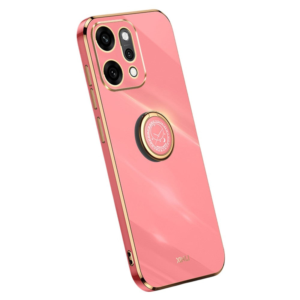 XINLI For Oppo Reno14 Pro 5G (Global) Case Ring Kickstand Electroplating TPU Phone Cover - Red