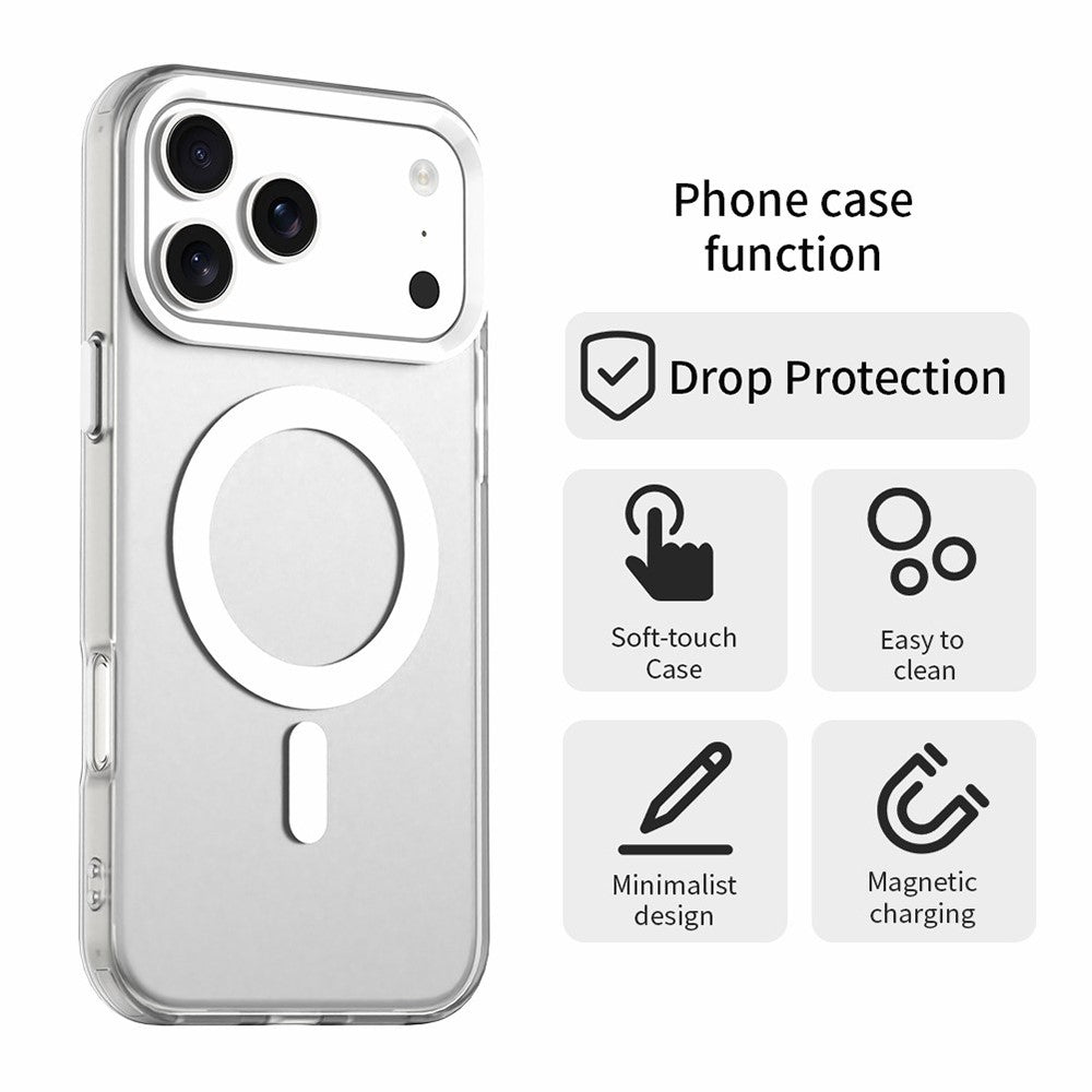 For iPhone 17 Pro Max Case Compatible with MagSafe Anti Drop Hybrid Phone Back Cover - White