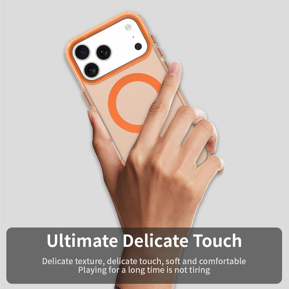 For iPhone 17 Pro Max Case Compatible with MagSafe Anti Drop Hybrid Phone Back Cover - Orange