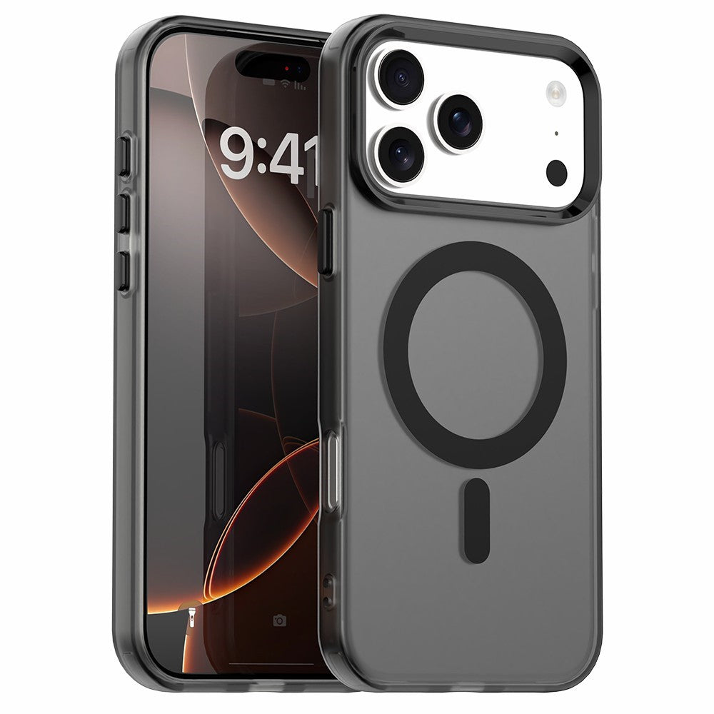 For iPhone 17 Pro Max Case Compatible with MagSafe Anti Drop Hybrid Phone Back Cover - Black