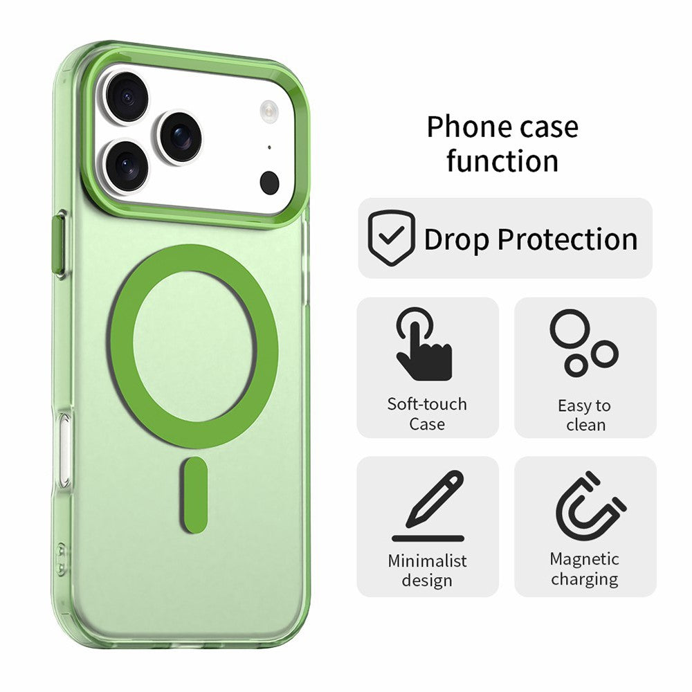For iPhone 17 Pro Max Case Compatible with MagSafe Anti Drop Hybrid Phone Back Cover - Green