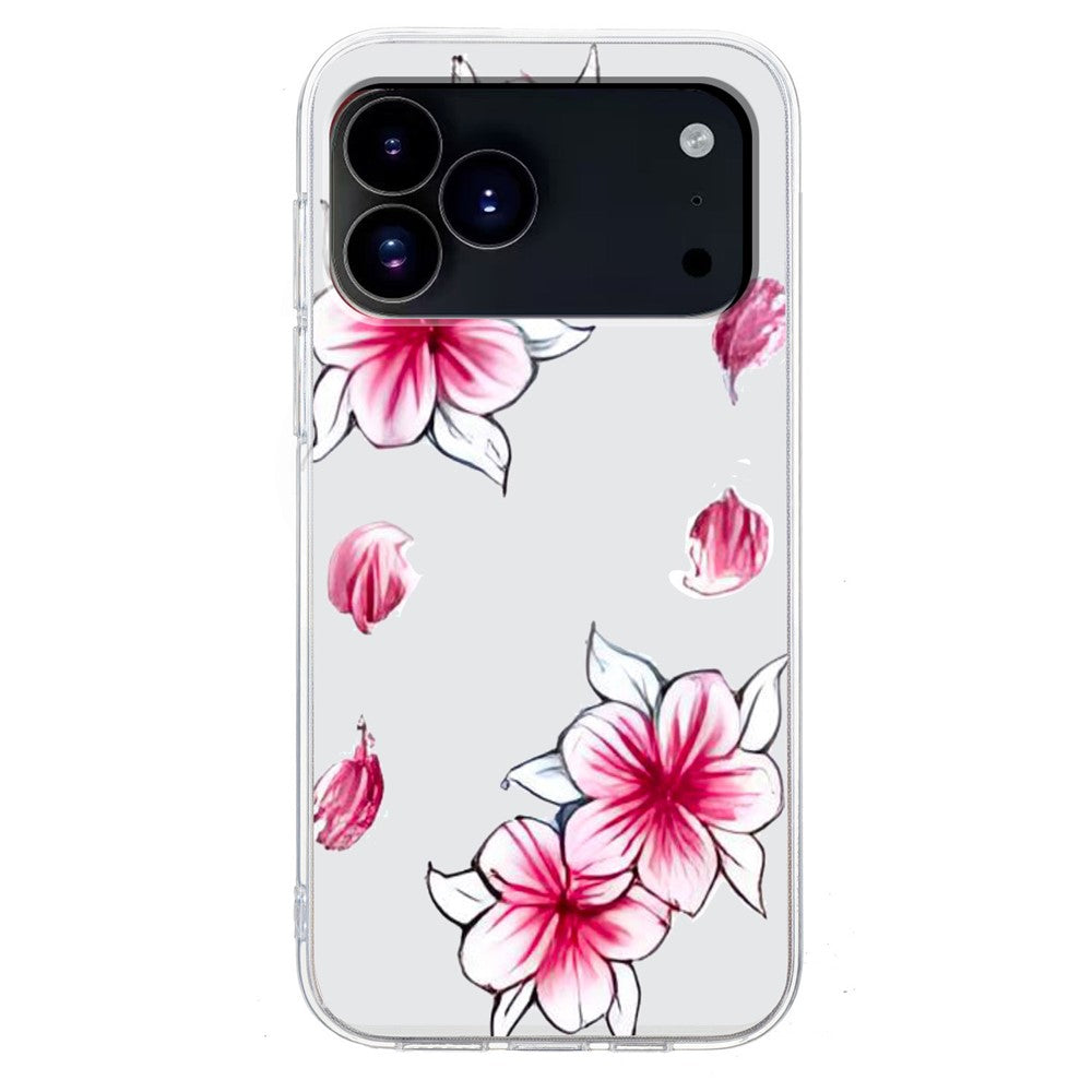For iPhone 17 Pro Max Case Soft TPU Pattern Printing Phone Cover - Cherry Blossom