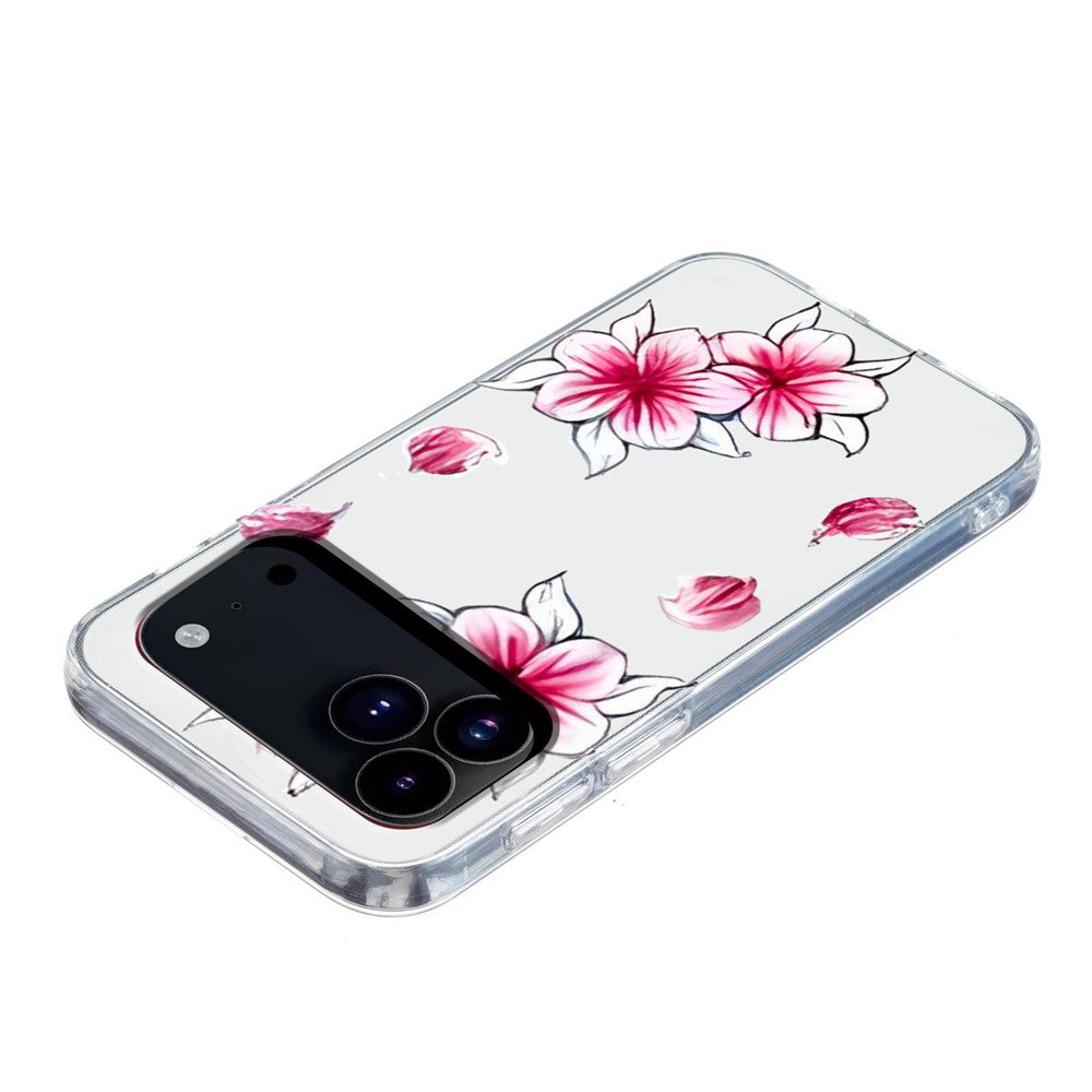 For iPhone 17 Pro Max Case Soft TPU Pattern Printing Phone Cover - Cherry Blossom