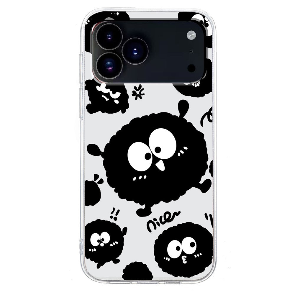 For iPhone 17 Pro Max Case Soft TPU Pattern Printing Phone Cover - Black Briquette