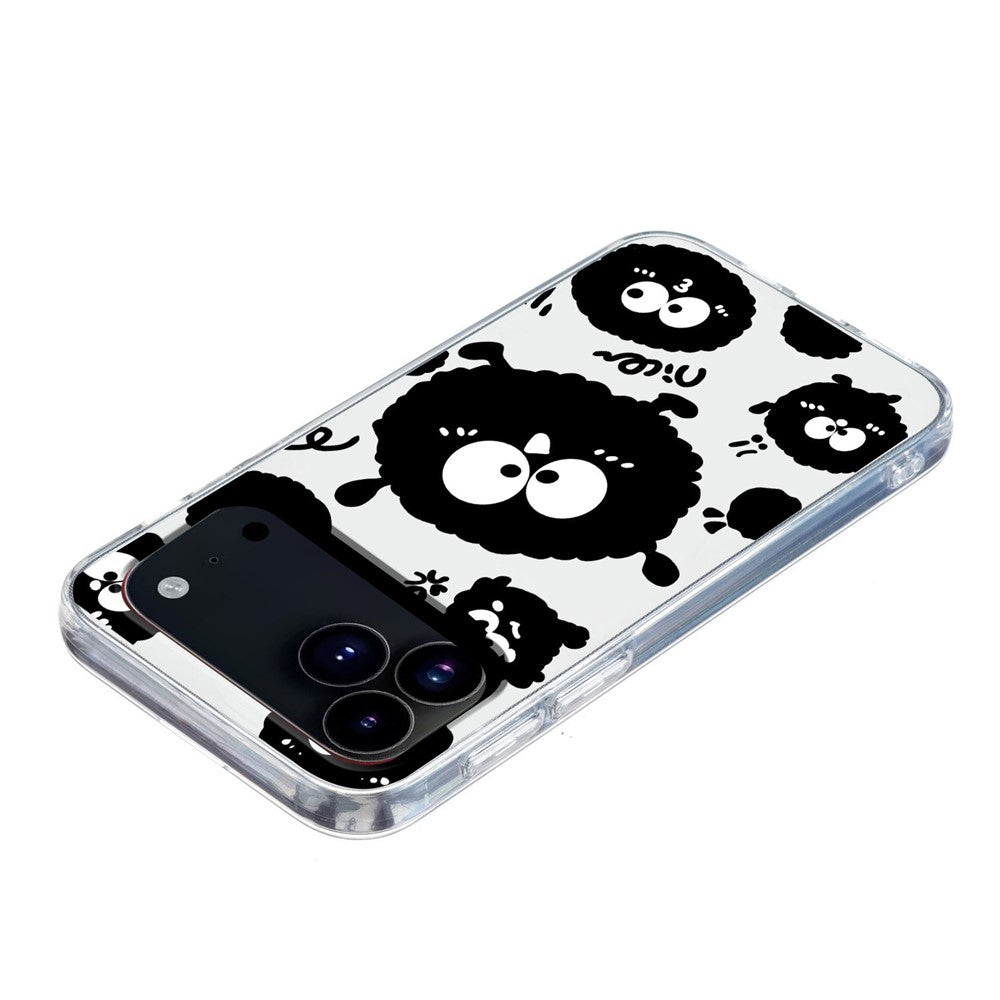 For iPhone 17 Pro Max Case Soft TPU Pattern Printing Phone Cover - Black Briquette