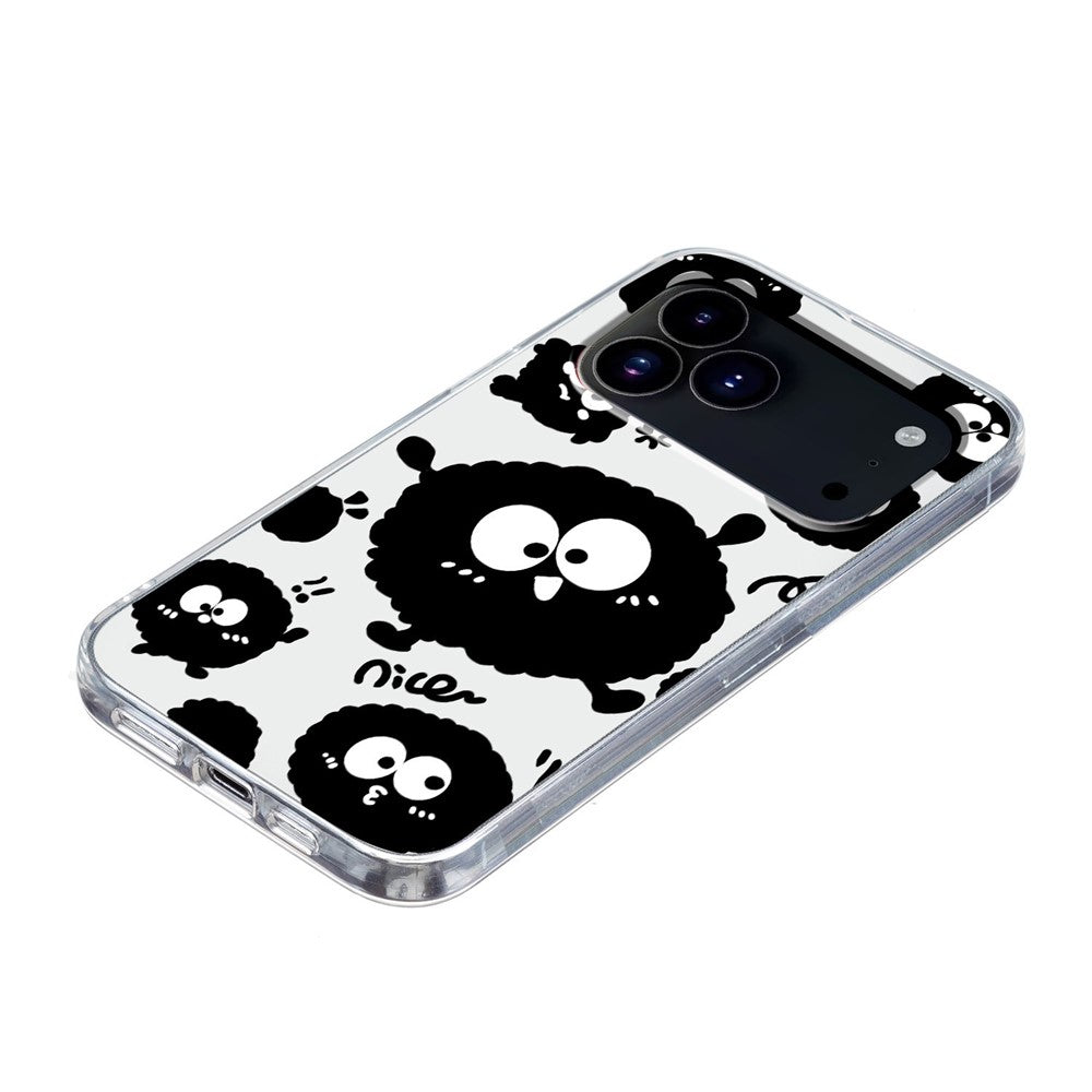 For iPhone 17 Pro Max Case Soft TPU Pattern Printing Phone Cover - Black Briquette