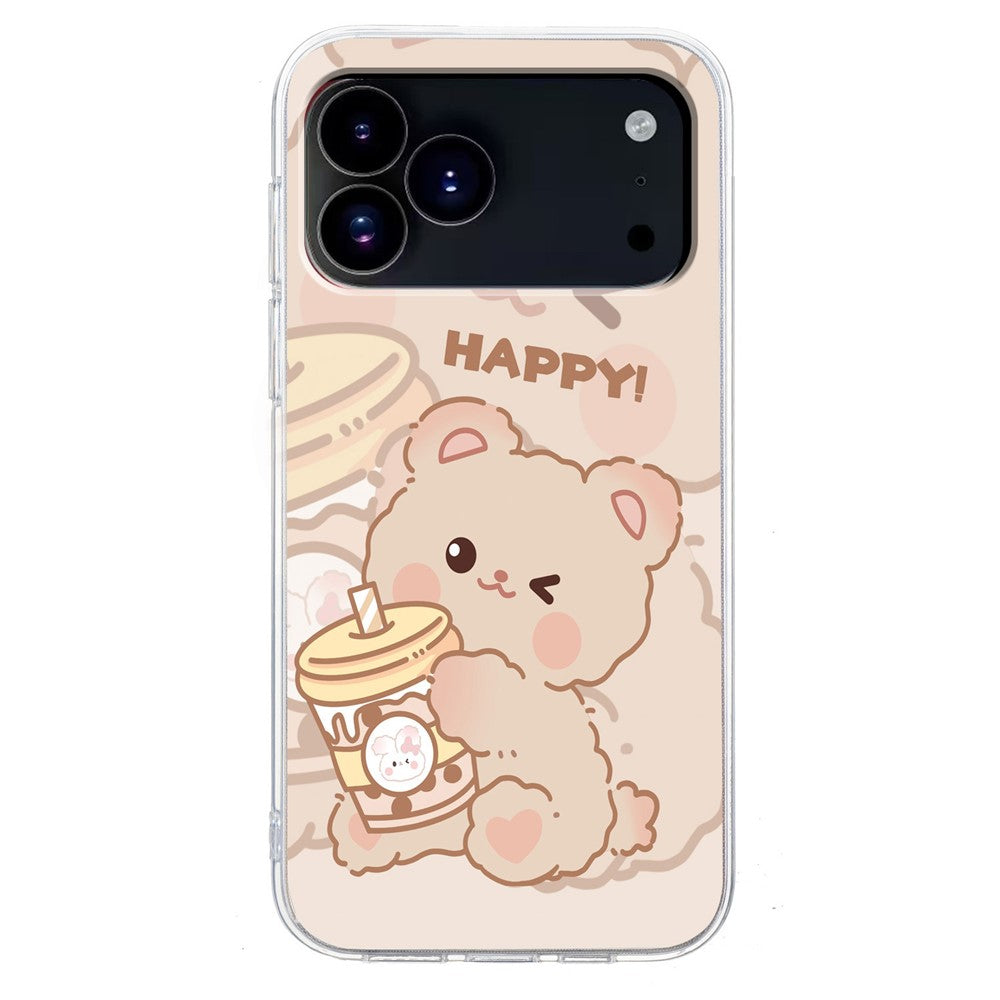 For iPhone 17 Pro Max Case Soft TPU Pattern Printing Phone Cover - Bear