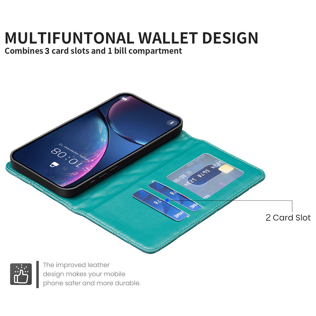 For iPhone 17 Pro Max Case with Card Holder BINFEN COLOR PU Leather Phone Stand Cover - Green