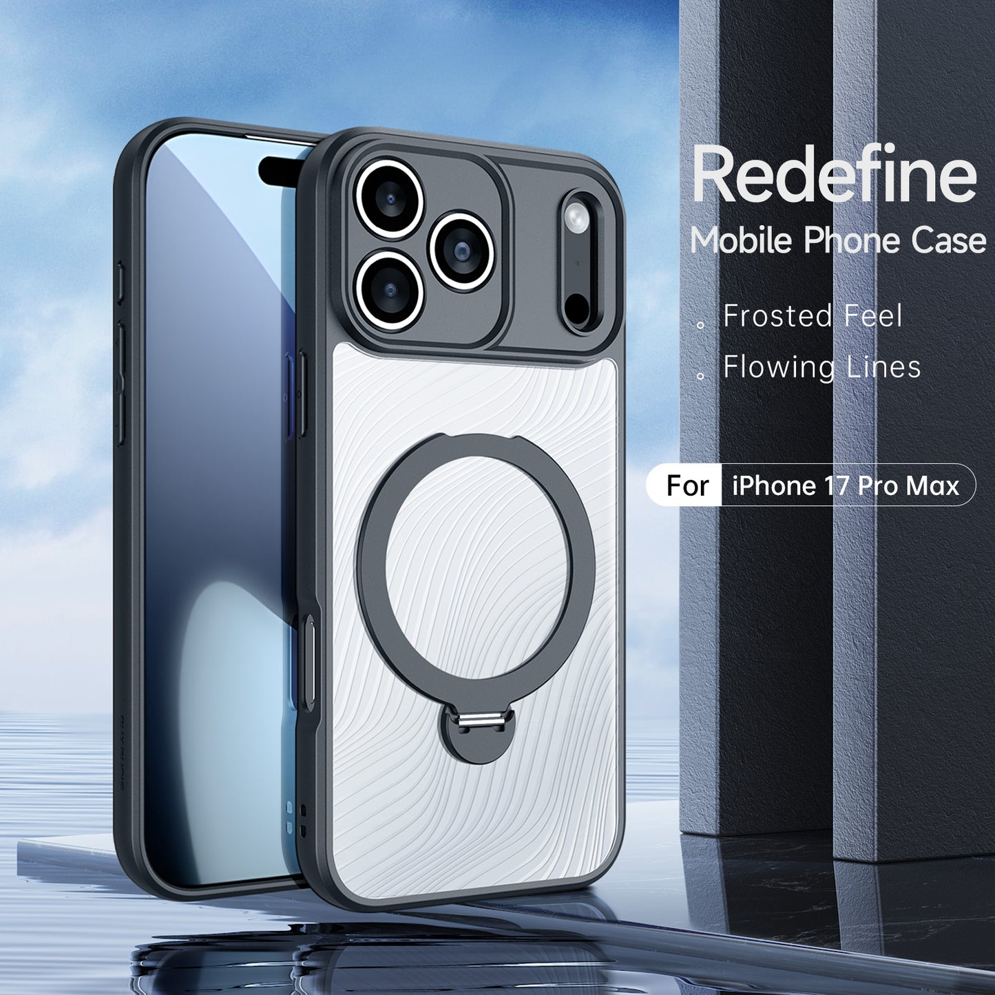 For iPhone 17 Pro Max Case with Kickstand DUX DUCIS Aimo Series Compatible with MagSafe TPU+PC Phone Cover (REACH Certification) - Black