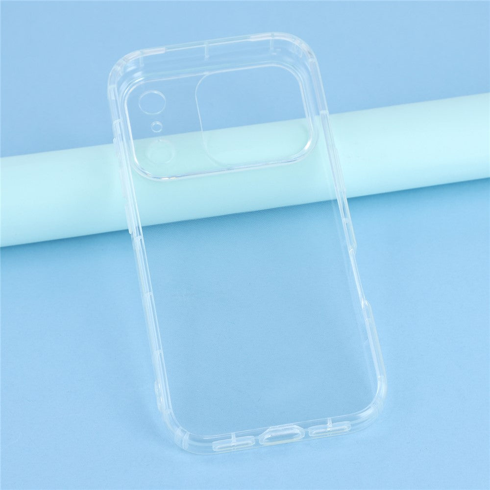 For iPhone 17 Pro Max Case Transparent TPU Phone Back Cover Airbag Protection