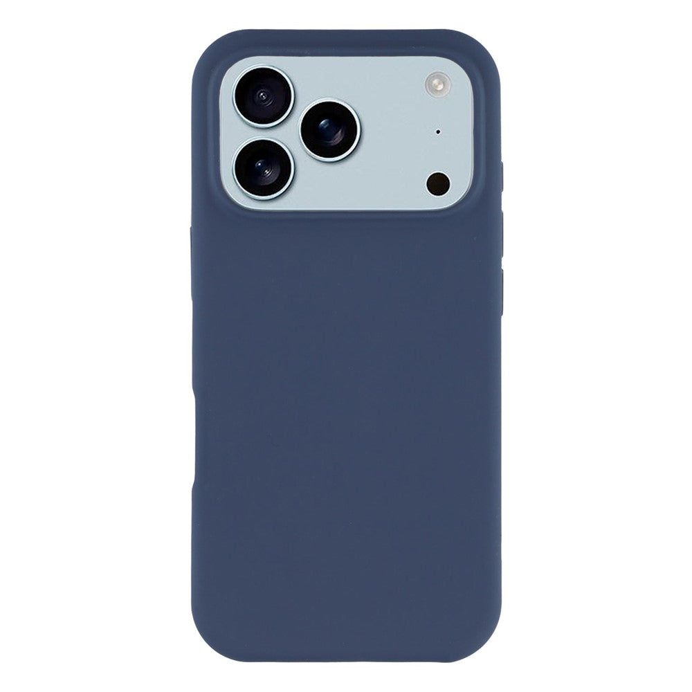 For iPhone 17 Pro Max Case Solid Silicone Shockproof Phone Back Cover - Dark Blue