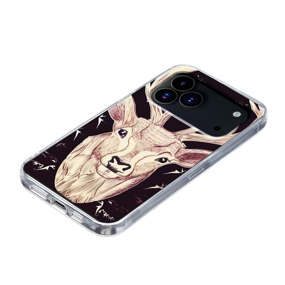 For iPhone 17 Pro Max Case Pattern Printing Cell Phone TPU Back Cover - Deer Head