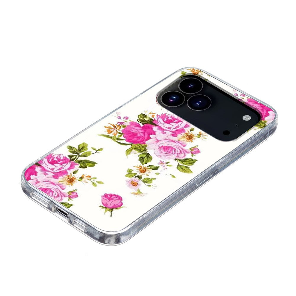 For iPhone 17 Pro Max Case Pattern Printing Cell Phone TPU Back Cover - Rose Flower