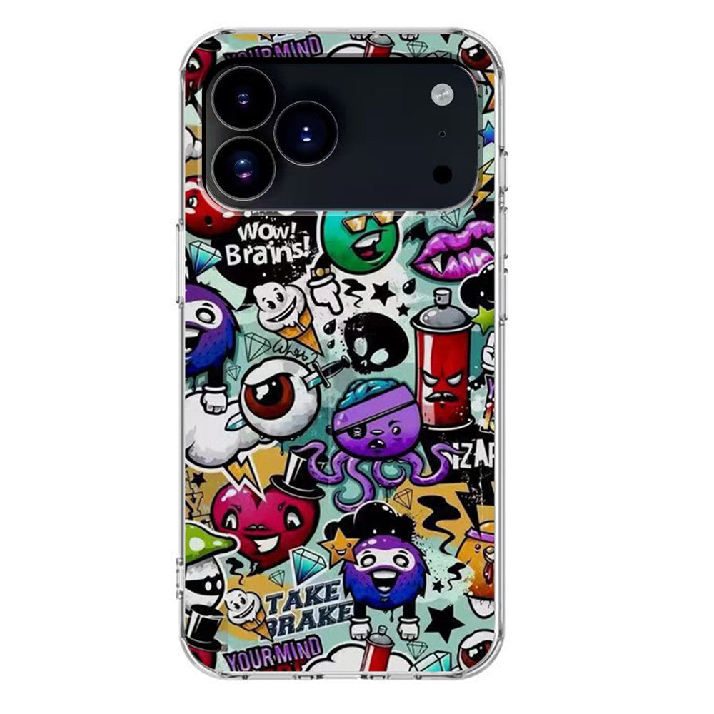 For iPhone 17 Pro Max Case Pattern Printing Cell Phone TPU Back Cover - Garbage
