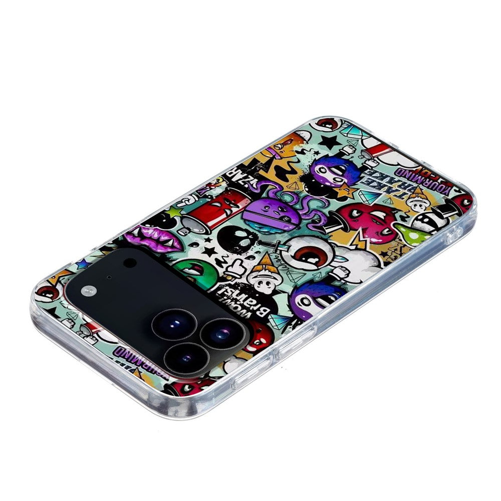 For iPhone 17 Pro Max Case Pattern Printing Cell Phone TPU Back Cover - Garbage