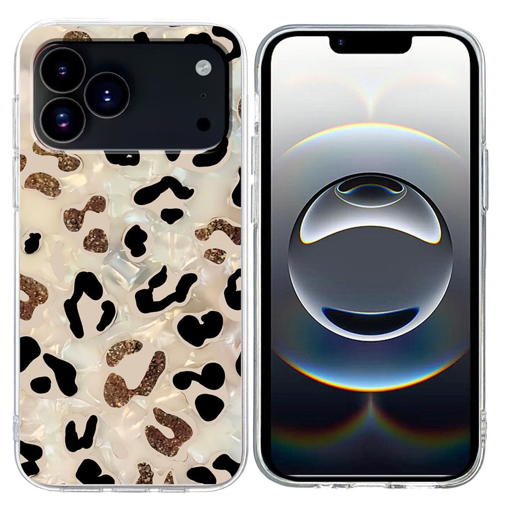 For iPhone 17 Pro Max Case Pattern Printing Shockproof Soft TPU Phone Cover - Leopard Print