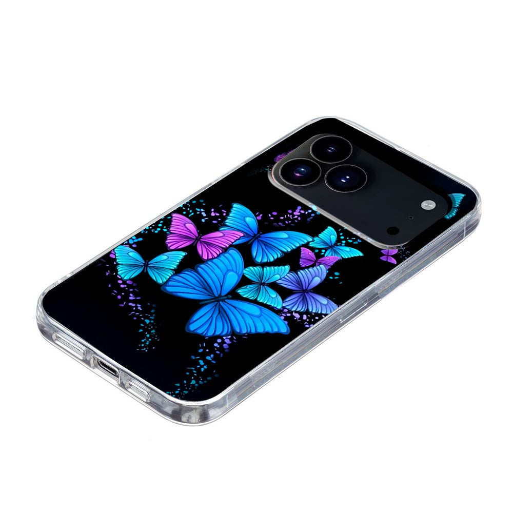 For iPhone 17 Pro Max Case Pattern Printing Shockproof Soft TPU Phone Cover - Colorful Butterflies