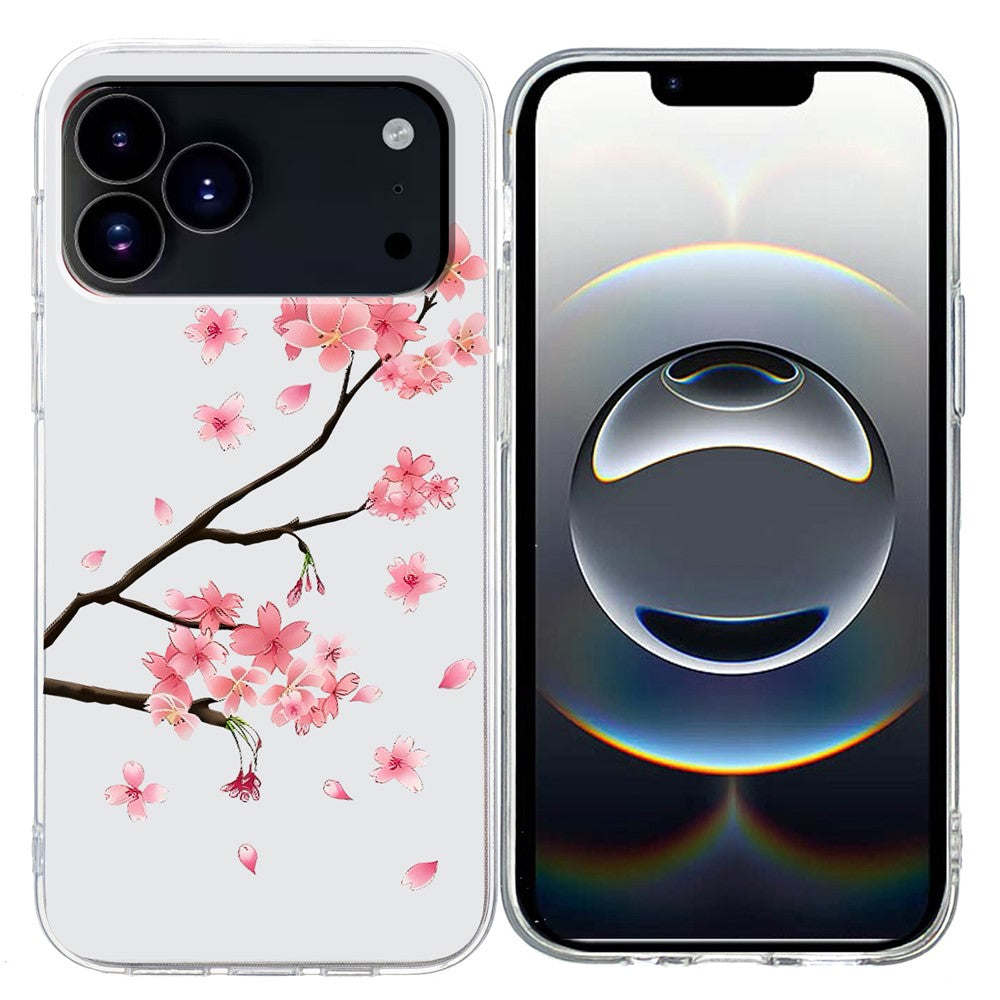 For iPhone 17 Pro Max Case Pattern Printing Shockproof Soft TPU Phone Cover - Plum Blossom