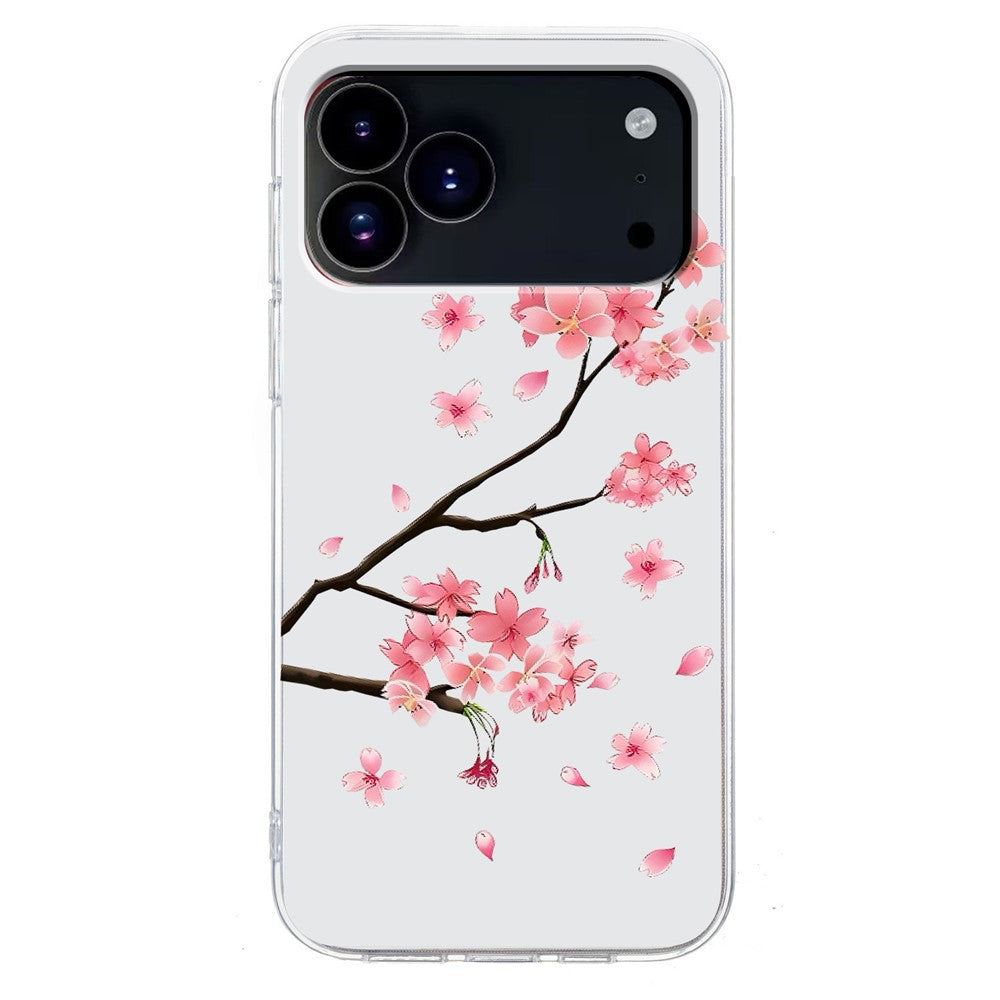 For iPhone 17 Pro Max Case Pattern Printing Shockproof Soft TPU Phone Cover - Plum Blossom