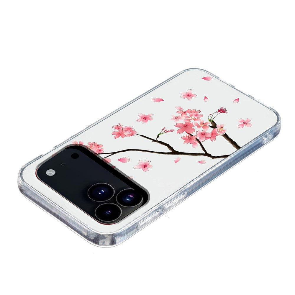 For iPhone 17 Pro Max Case Pattern Printing Shockproof Soft TPU Phone Cover - Plum Blossom