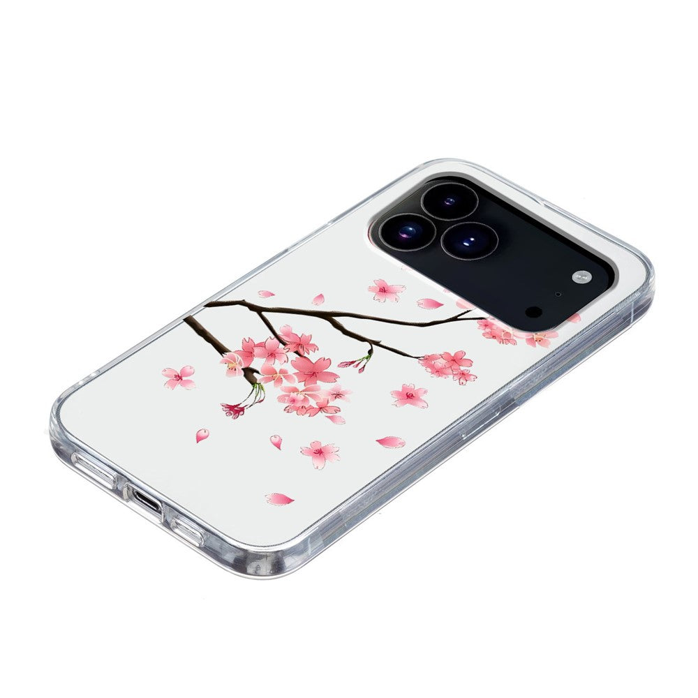For iPhone 17 Pro Max Case Pattern Printing Shockproof Soft TPU Phone Cover - Plum Blossom