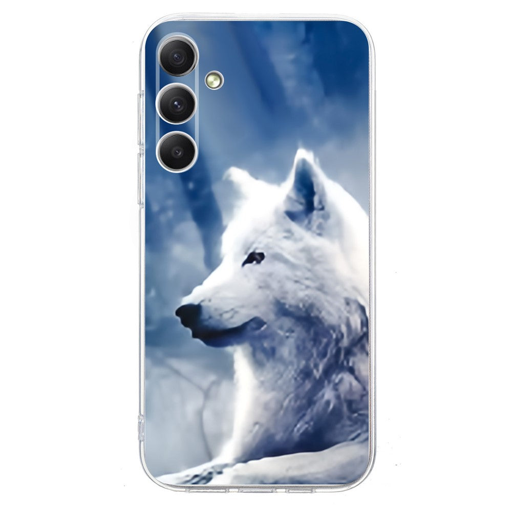 For Samsung Galaxy A17 5G / A26 5G Case Pattern Printing Shockproof Soft TPU Phone Cover - White Wolf