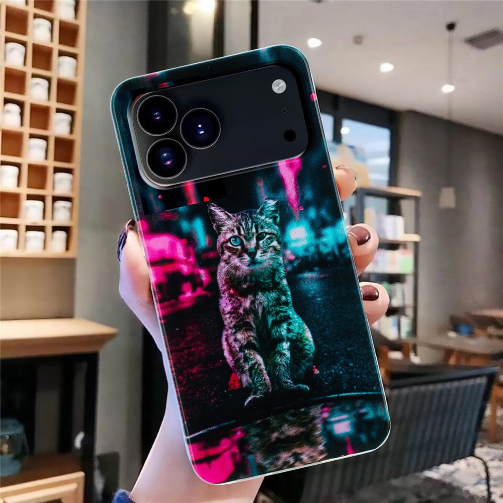 For iPhone 17 Pro Max Case Soft TPU Phone Back Cover Pattern Printing - Traffic Light Cat