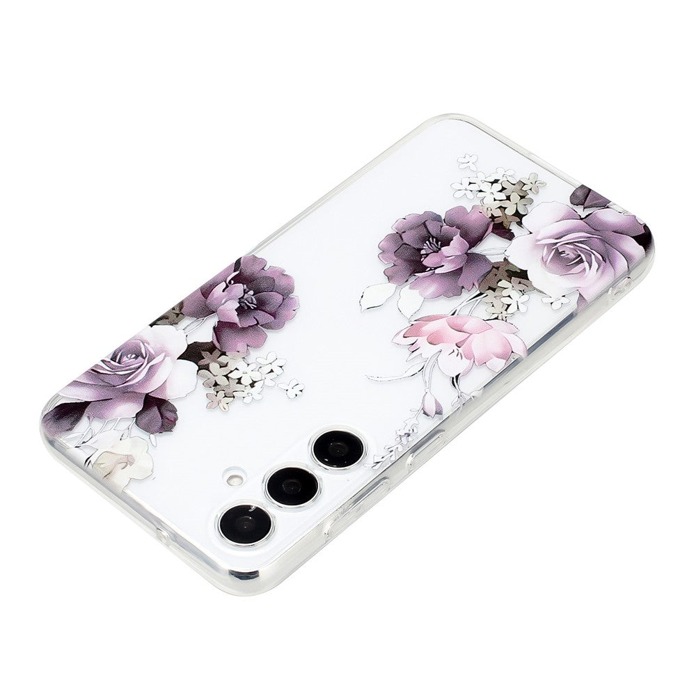 For Samsung Galaxy A17 5G / A26 5G Case Soft TPU Phone Back Cover Pattern Printing - Purple Peony