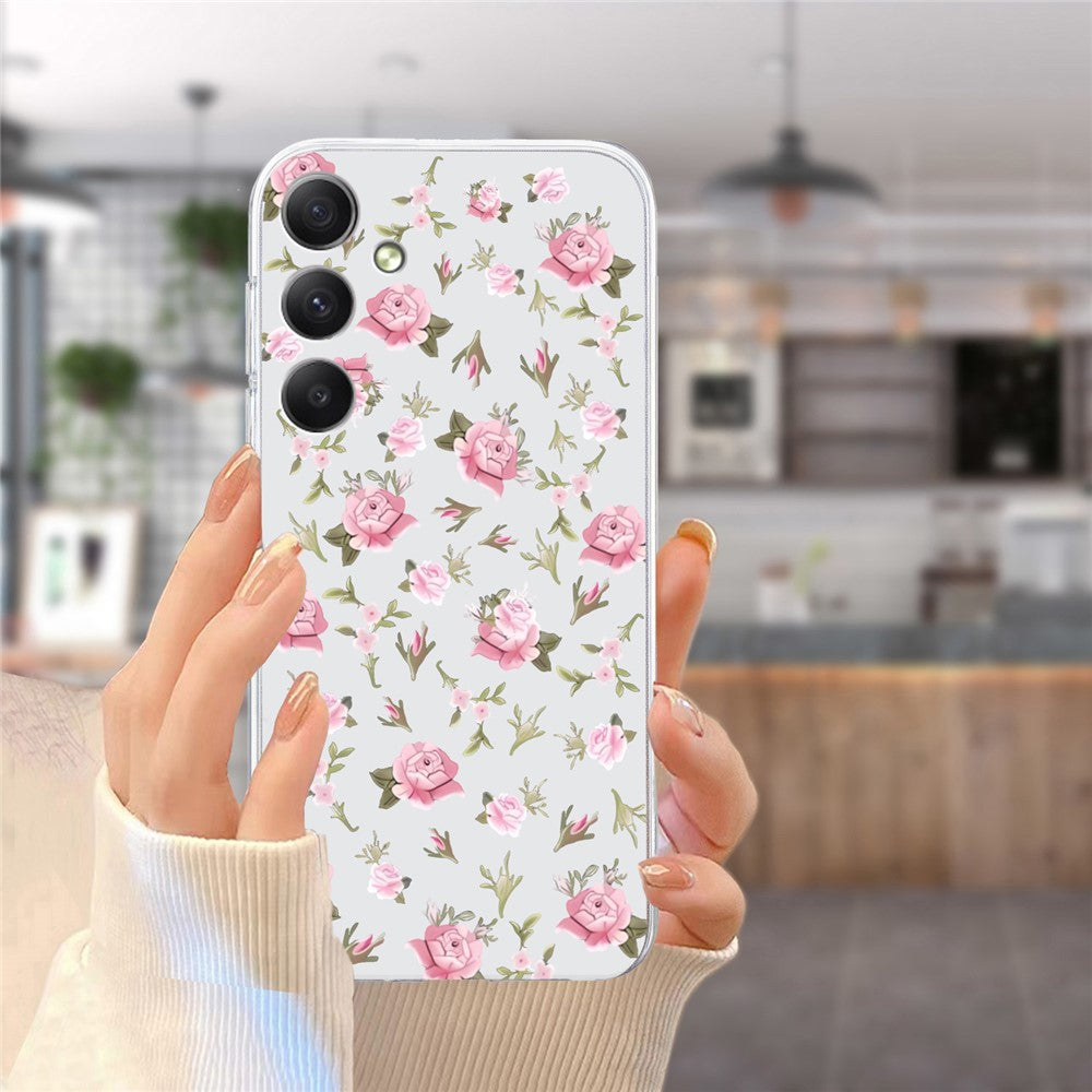For Samsung Galaxy A17 5G / A26 5G Case Soft TPU Pattern Printing Phone Cover - Pink Floral