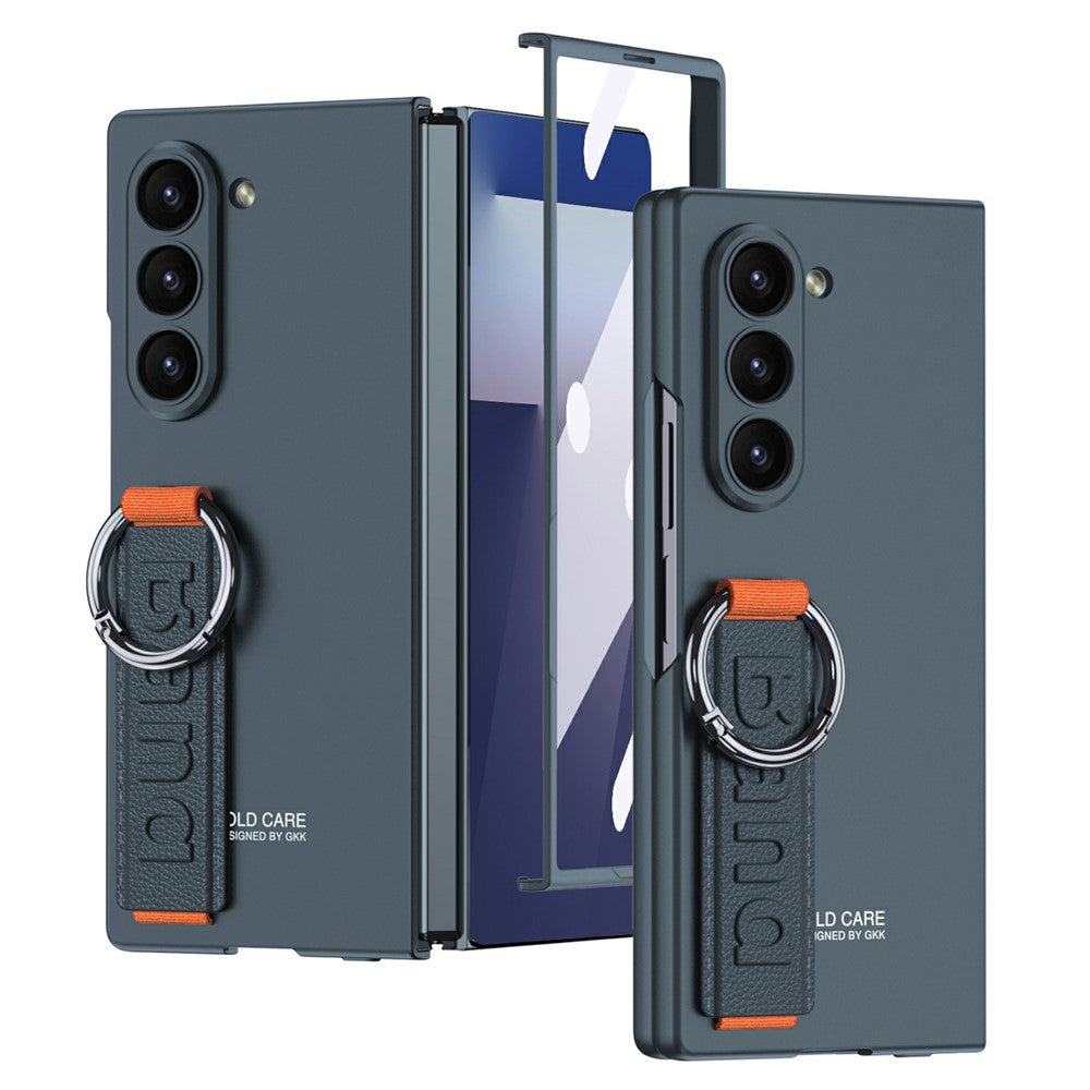 GKK For Samsung Galaxy Z Fold7 5G Wristband Phone Case Folding Cover with HD Screen Protector - Green