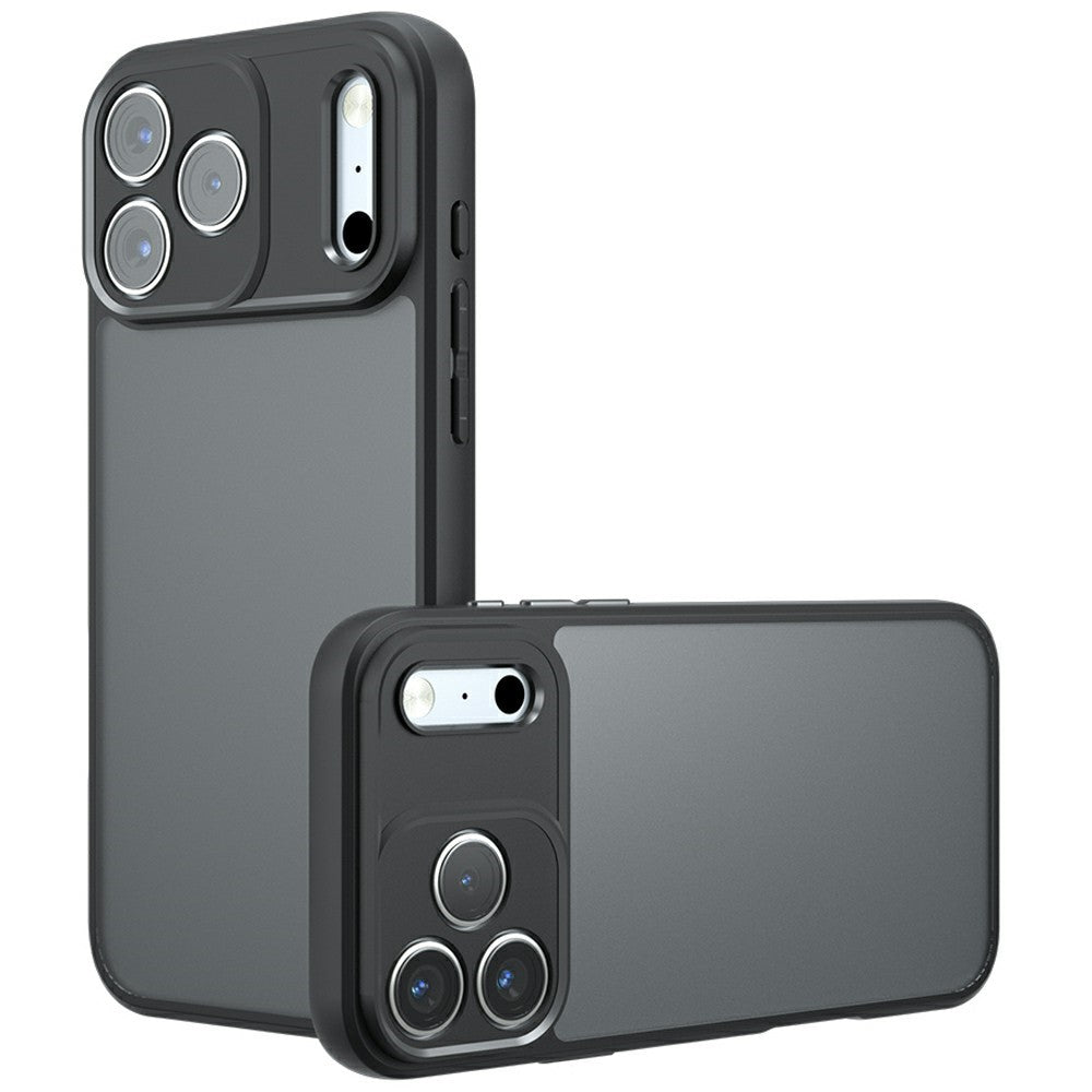 For iPhone 17 Pro Max Case Skin-Touch TPU + PC Matte Phone Shell, Transparent Black