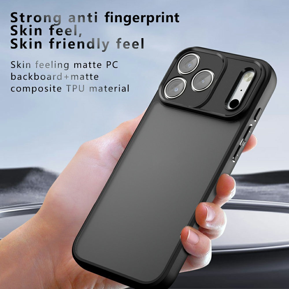 For iPhone 17 Pro Max Case Skin-Touch TPU + PC Matte Phone Shell, Transparent Black