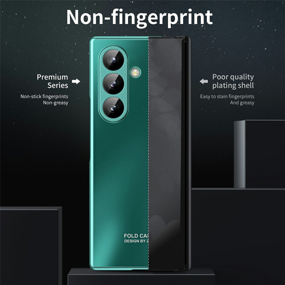 For Samsung Galaxy Z Fold7 5G Case Hard PC Shockproof Phone Cover with Front Screen Film - Green